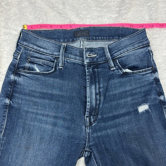 MOTHER MID RISE DAZZLER ANKLE FRAY BLUE - Picture 12 of 15